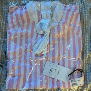 Unique Vintage Light Pink & White Stripe Chita Blouse
